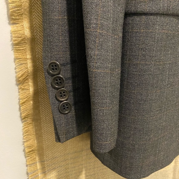 NWOT Italian Wool H&M Windowpane Check Blazer - Mens 40 Slim - Picture 12 of 16